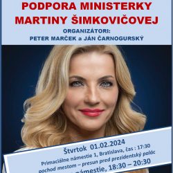 20240201 - Plagát - Míting - podpora Martiny Šimkovičovej