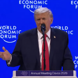 Americký prezident Donald Trump pri dnešnom prejave na Svetovom ekonomickom fóre vo švajčiarskom Davose