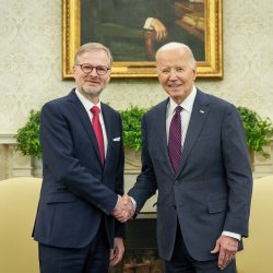 Český premiér Fiala na návšteve amerického prezidenta Bidena v Bielom dome (15.4.2024)