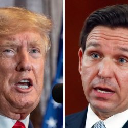 Election 2024 DeSantis Trump FILE - This combination of the photos shows former President Donald Trump, left, and Florida Gov. Ron DeSantis, right. DeSantis’ allies are gaining confidence in his White House prospects as former President Donald Trump’s legal woes mount. Trump, a 2024 Republican presidential candidate, is facing possible criminal charges in New York, Georgia and Washington. The optimism around DeSantis comes even as a collection of Republican officials and MAGA influencers raise concerns about the Florida governor’s readiness for national stage. (AP Photo/File),Image: 765374529, License: Rights-managed, Restrictions: This content is intended for editorial use only. For other uses, additional clearances may be required. FILE PHOTO, TRUMP'S PHOTO WAS TAKEN ON JAN. 28, 2023, IN COLUMBIA, S.C. WHILE DESANTIS' PHOTO WAS TAKEN AT MARCH 7, 2023, AT THE CAPITOL IN TALLAHASSEE, FL., Model Release: no, Credit line: ČTK / AP / Phil Sears