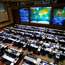 Hlavná sála strediska riadenia vesmírnych letov Roskosmosu (Koroľov). Ilustračná snímka