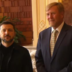 Holandský kráľ Willem-Alexander s ukrajinským prezidentom Volodymyrom Zelenským