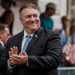 Mike Pompeo pri návšteve Plzne 11. 8. 2020