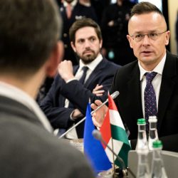 Péter Szijjártó na rokovaní v Užhorode (29.1.2024)