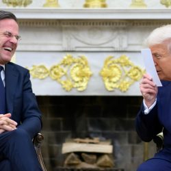 US President Donald Trump meets with NATO Secretary General Mark Rutte in the Oval Office of the White House in Washington, DC, on March 13, 2025. 
Mandel NGAN / AFP