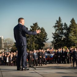 Slovenský premiér Robert Fico počas prejavu na Slavíne 4. 4. 2025